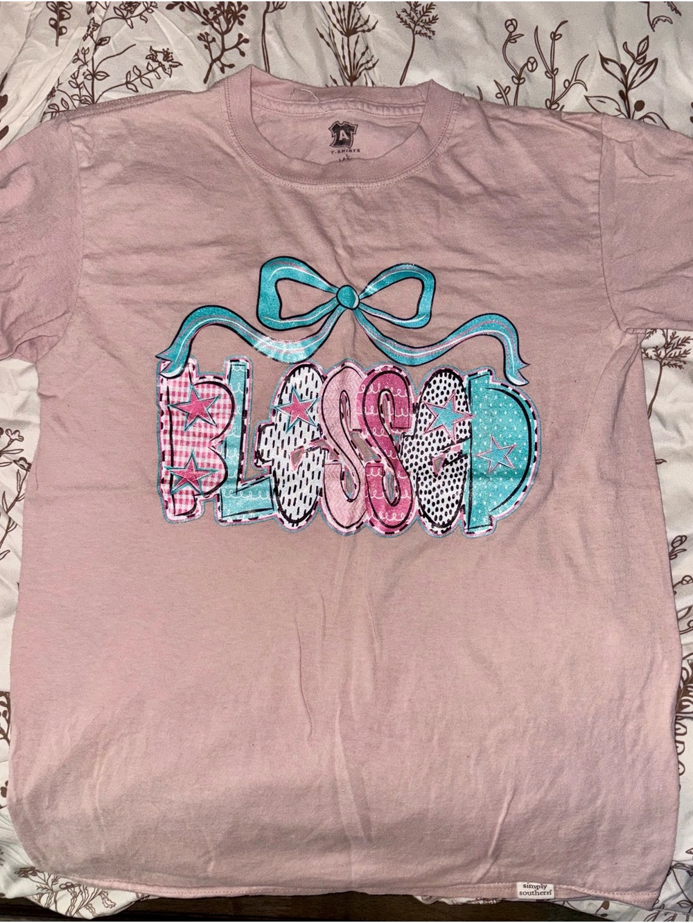 Pink 'Blessed' Graphic Tee for Kids